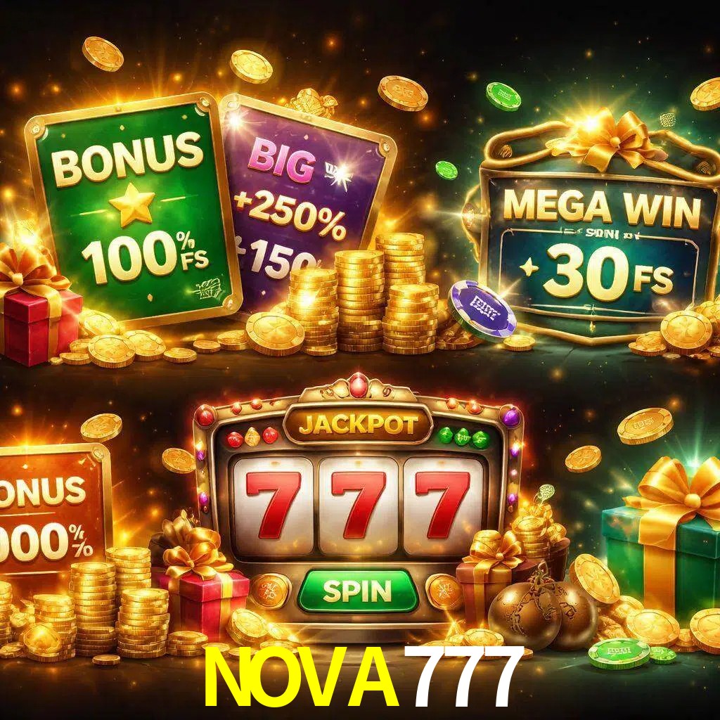 Tipos de bonos NOVA777 incluyendo recompensas de bienvenida y promociones continuas